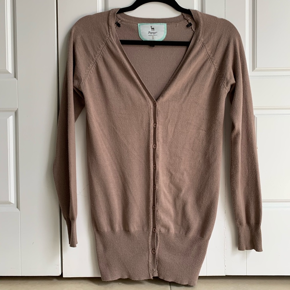 Light brown/tan longline cardigan